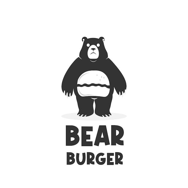 Логотип fat bear burger иллюстрация