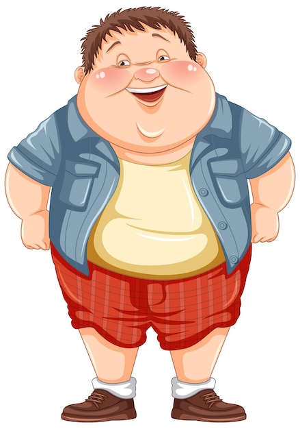 Vector fat boy cartoon character