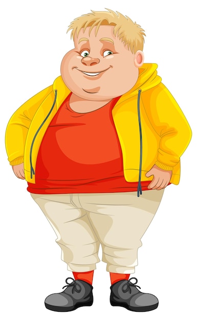 Vector fat boy cartoon character