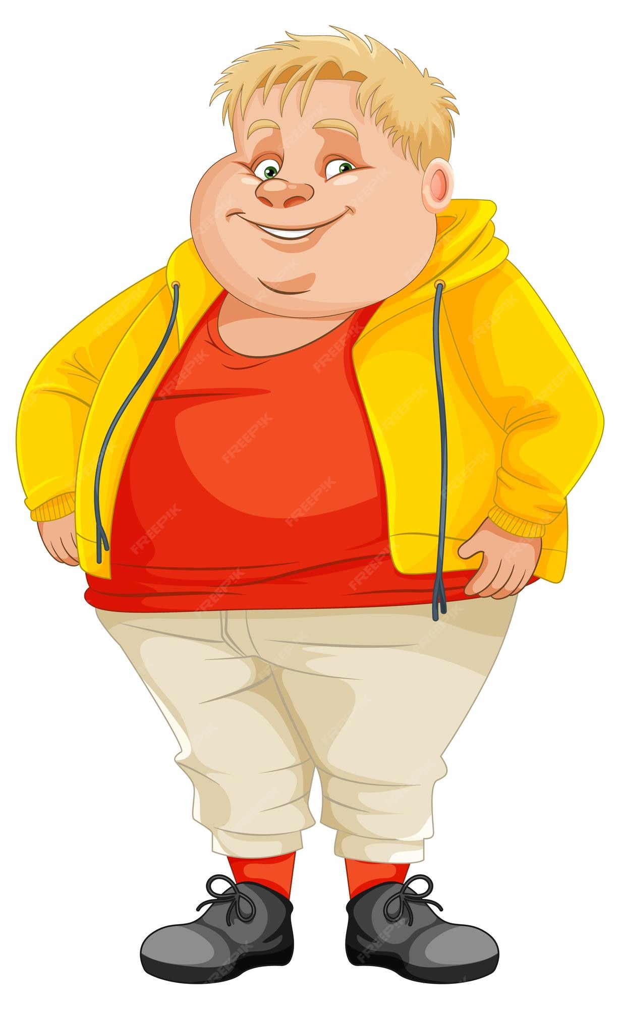 Premium Vector Fat boy cartoon character