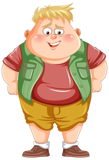 Vector fat boy cartoon character