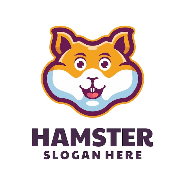 Vector fat and cute hamster logo design