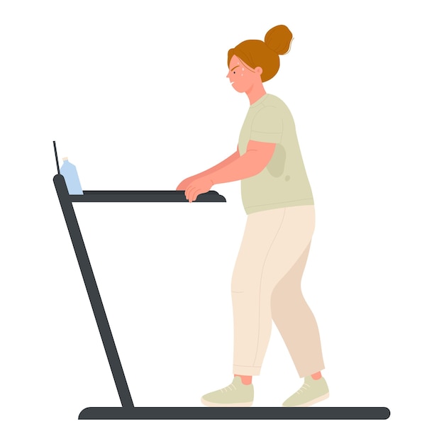 fat girl running on treadmill