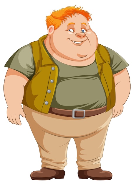 Vector fat male cartoon character