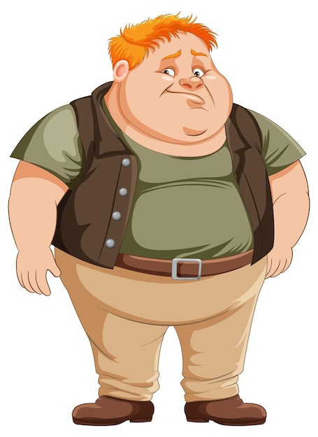 Fat male cartoon character