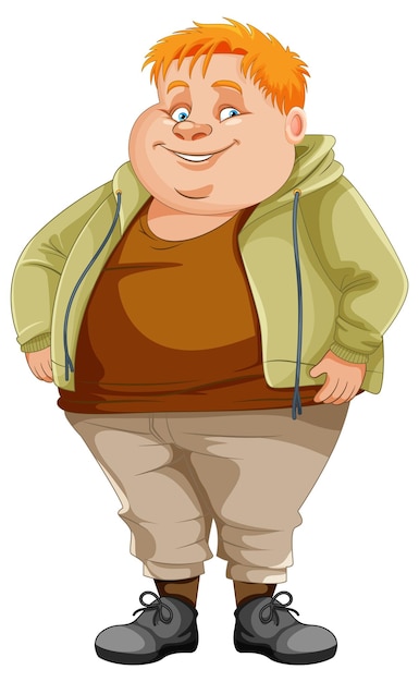 Vector fat male cartoon character