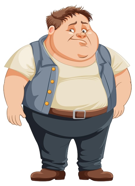 Vector fat male cartoon character