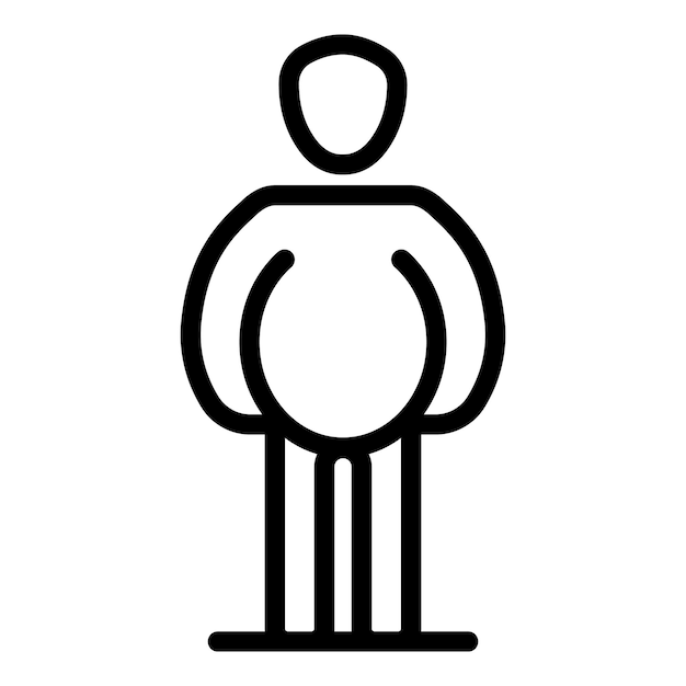 Vector fat man icon outline fat man vector icon for web design isolated on white background
