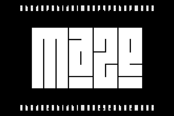 Vector fat maze creative vector square alphabet font design