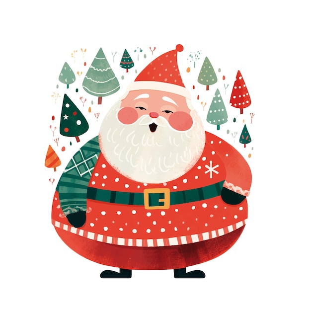 Vettore fat santas vector clipart