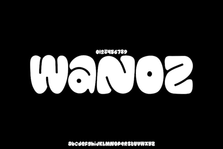 Вектор fat wanoz creative векторный жирный дисплей алфавитный шрифт дизайн векторная иллюстрация
