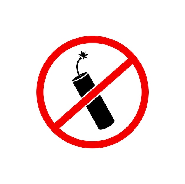 Vector fataka banned here symbol firecrackers banned icon stop using crackers