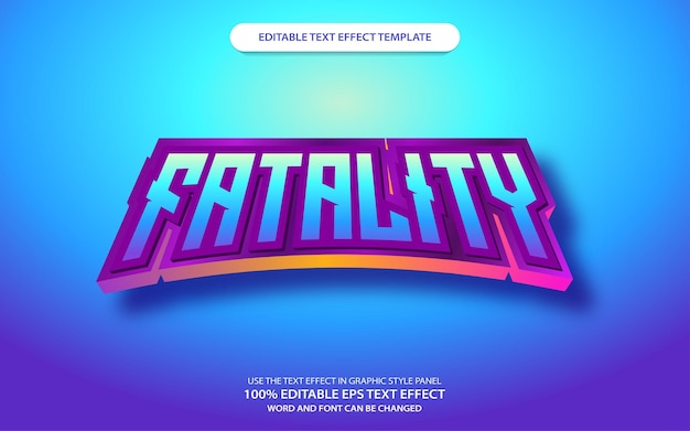 Fatality text effect strong typography movie title