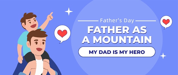 Padre come poster di illustrazione per la festa del papà di montagna