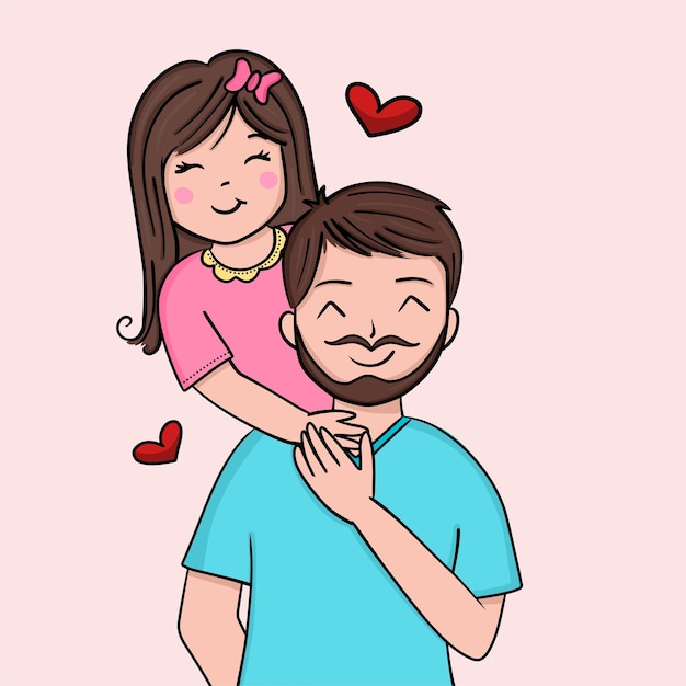 Father and daughter drawing