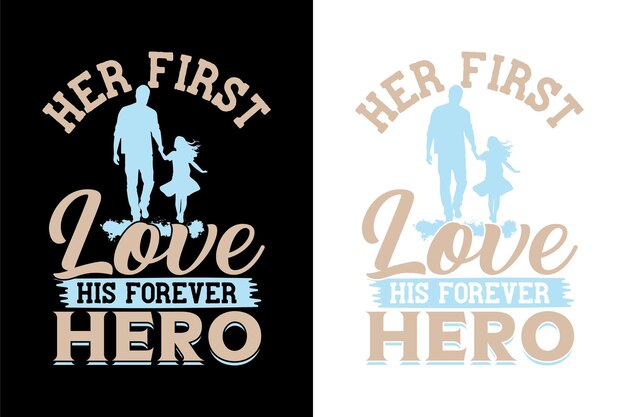 Father and Daughter Tshirt Design Vector Illustration