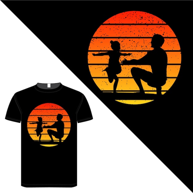 Father and daughter unique and trendy T-shirt design