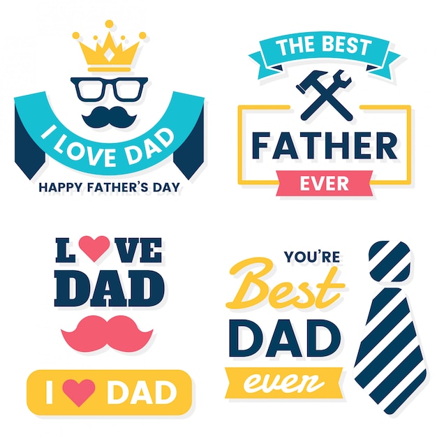 Vector father day birthday vector logo for banner