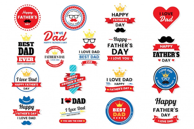 Father day birthday vector logo for banner
