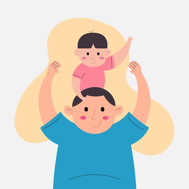 father day flat character illustration