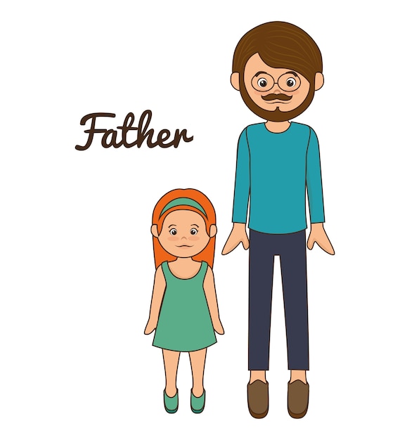 Progettazione dell'illustrazione di vettore di avatar di memeber della famiglia del padre