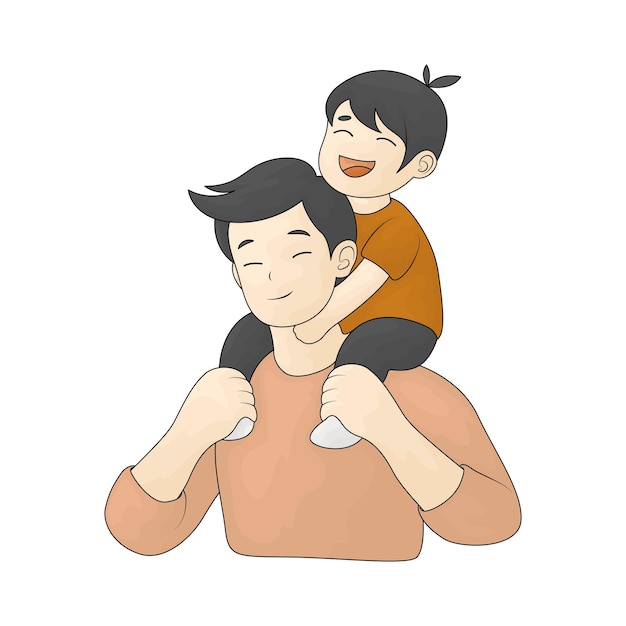 father giving a piggyback ride