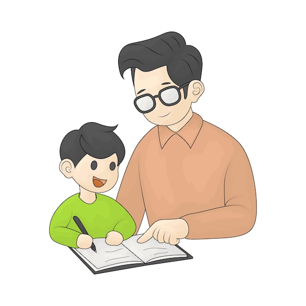 아버지 가 숙제 를 돕는 것