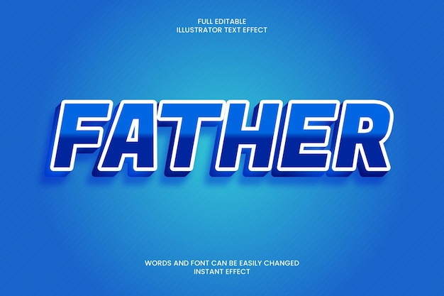 father illustrator eps text effect