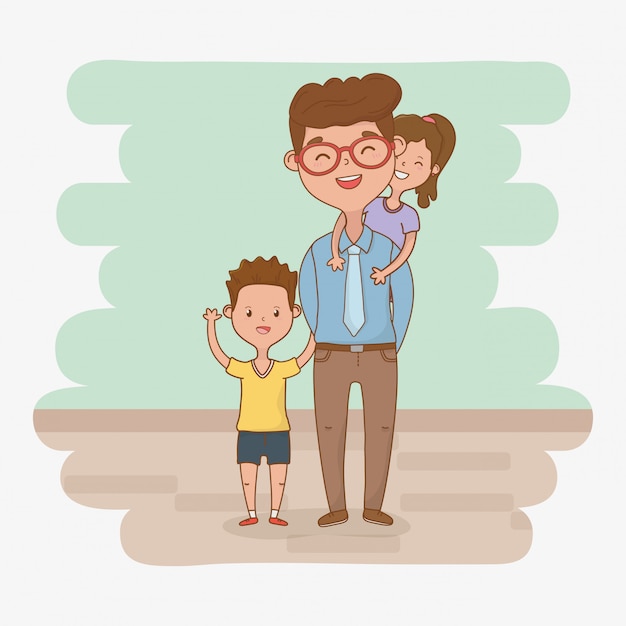 父と子供たちのキャラクター