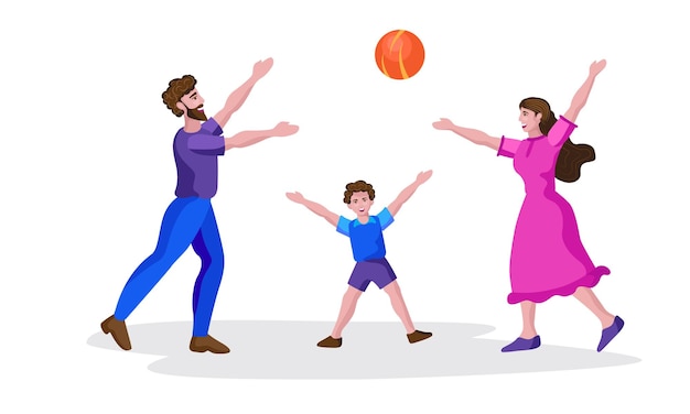 father and mother playing with kid vector illustration