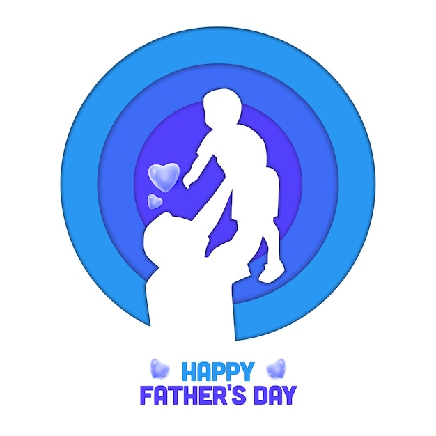 Vector father playing with son happy father's day concept