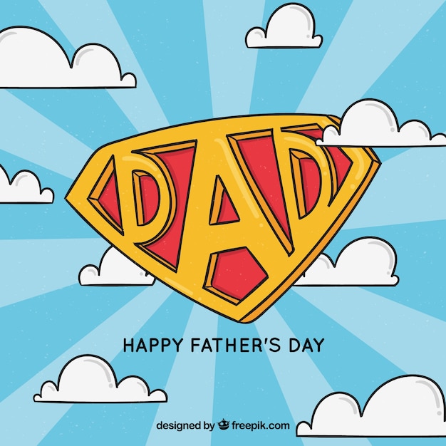 Father's day background with super dad insignia