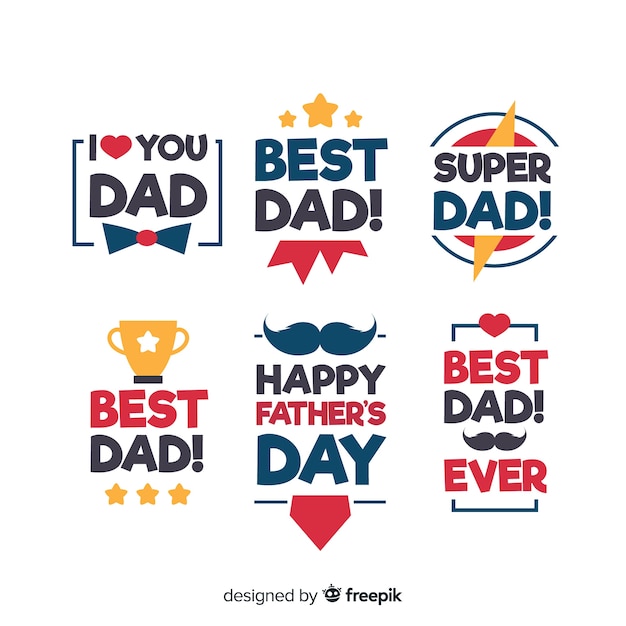 Vector father's day badge collection