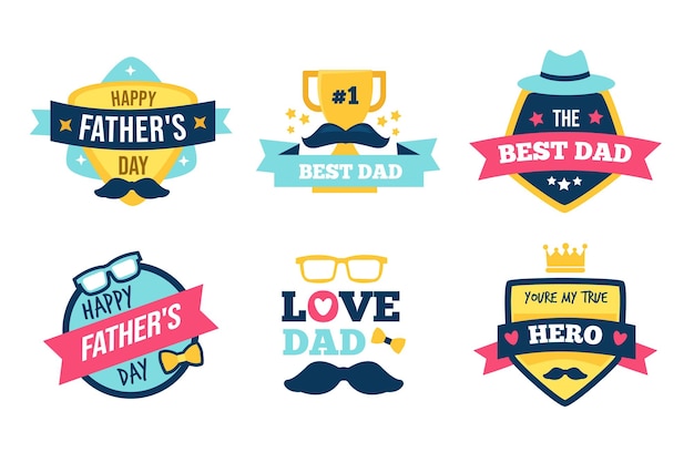 Vector father's day badges collection