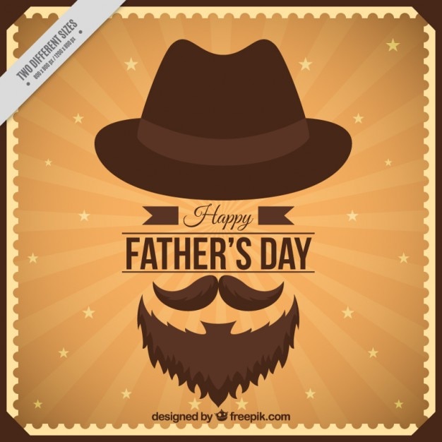 Father's day card in vintage design with elements