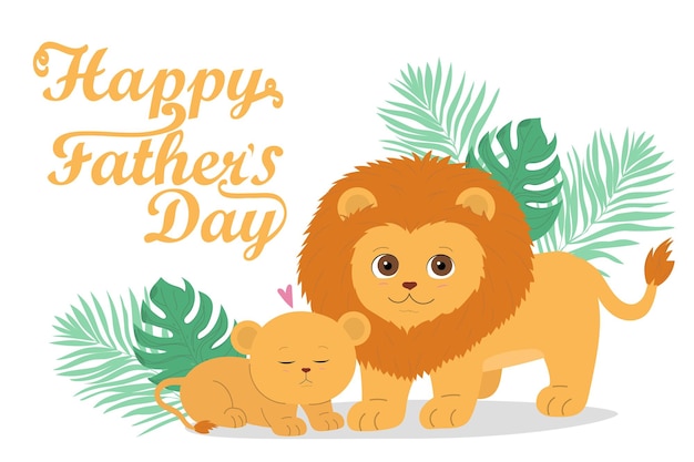 Father's day card with lion