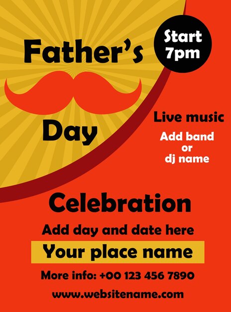 Father's day celebration flyer poster social media post template design