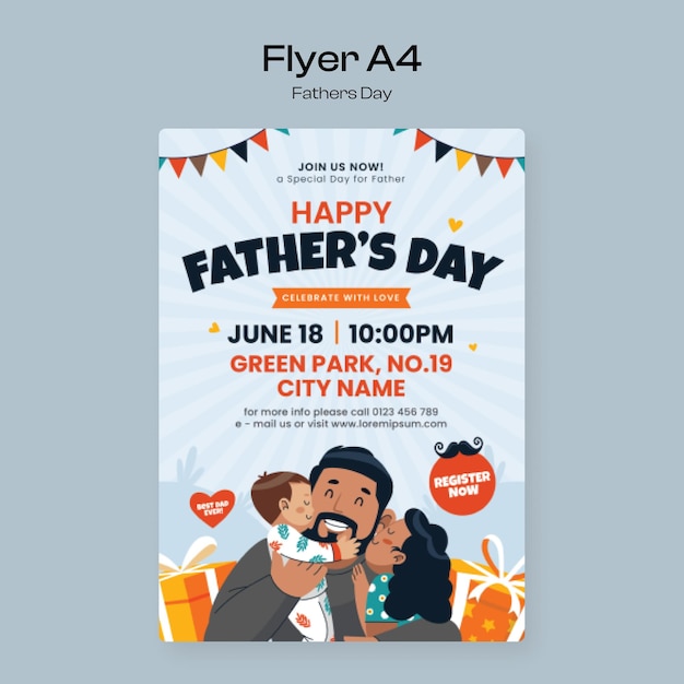 Vector father's day flyer template