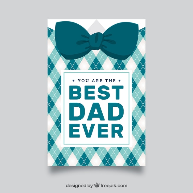 Father's day greeting card with decorative bow tie