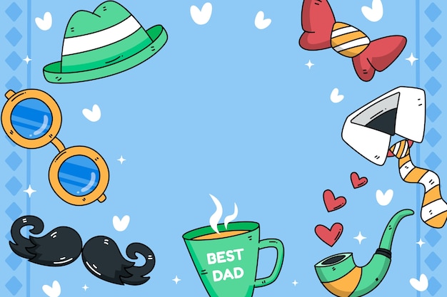 Vector father's day hand drawn background