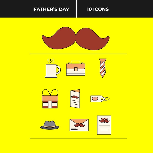 Father's day icon set design