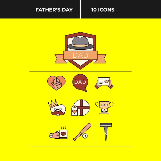 Father's Day Icon Set Design