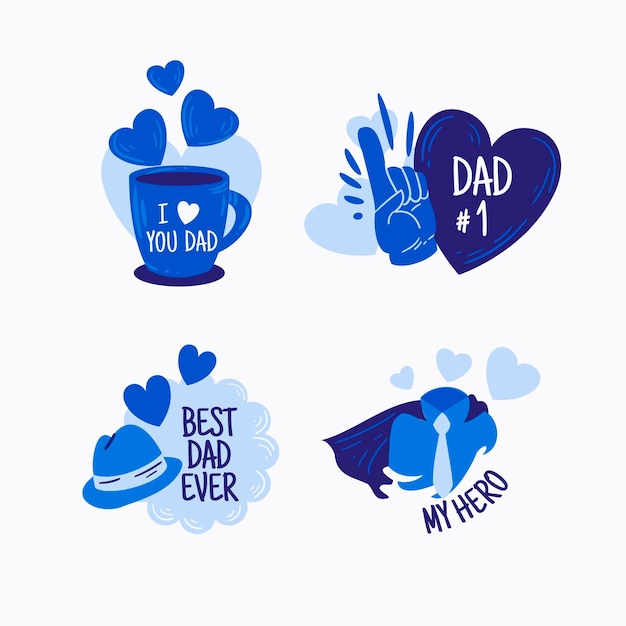 Vector father's day label pack