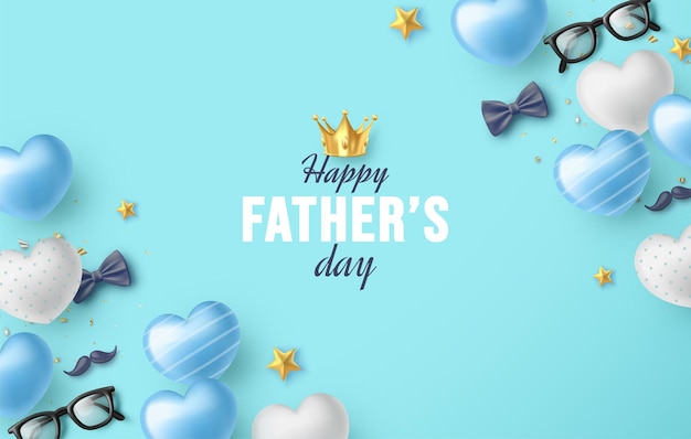 Father's day lettering on soft light blue background