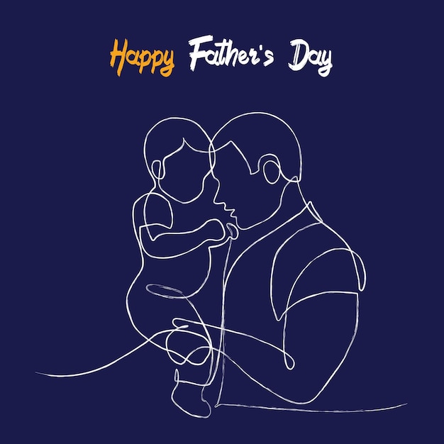 Vector father's day, line art