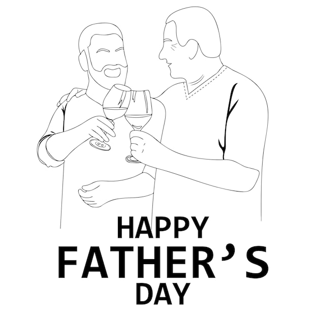 Vector father's day minimalistic card