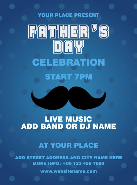 father's day party celebration poster flyer or social media post design
