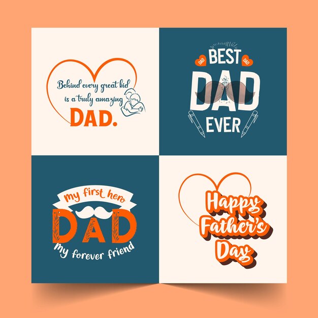Vector father's day promotion with typography design happy fathers day calligraphy greeting card