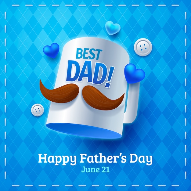 Vector father's day realistic illustration