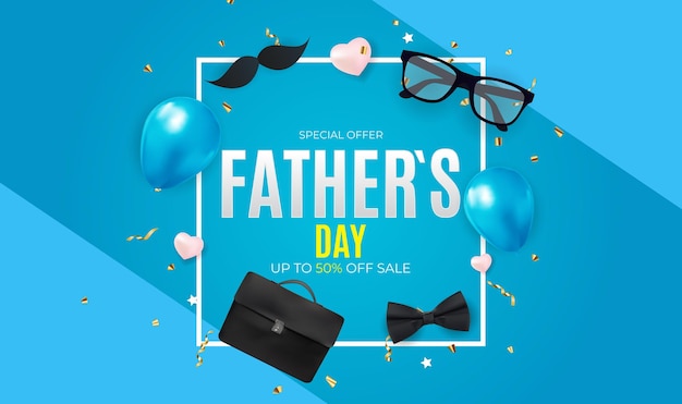 father's day sale background poster
